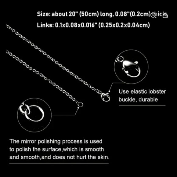 Stainless Steel Necklace Cable Chain With Lobster Clasp - Picture 3 of 3